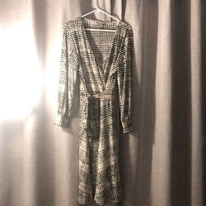 H&M black and white midi dress